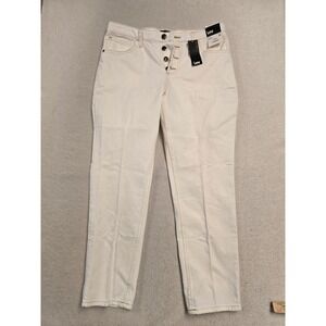 Lee Heritage Straight Leg Jeans Ecru Off-White Button Fly  Womens 12 new